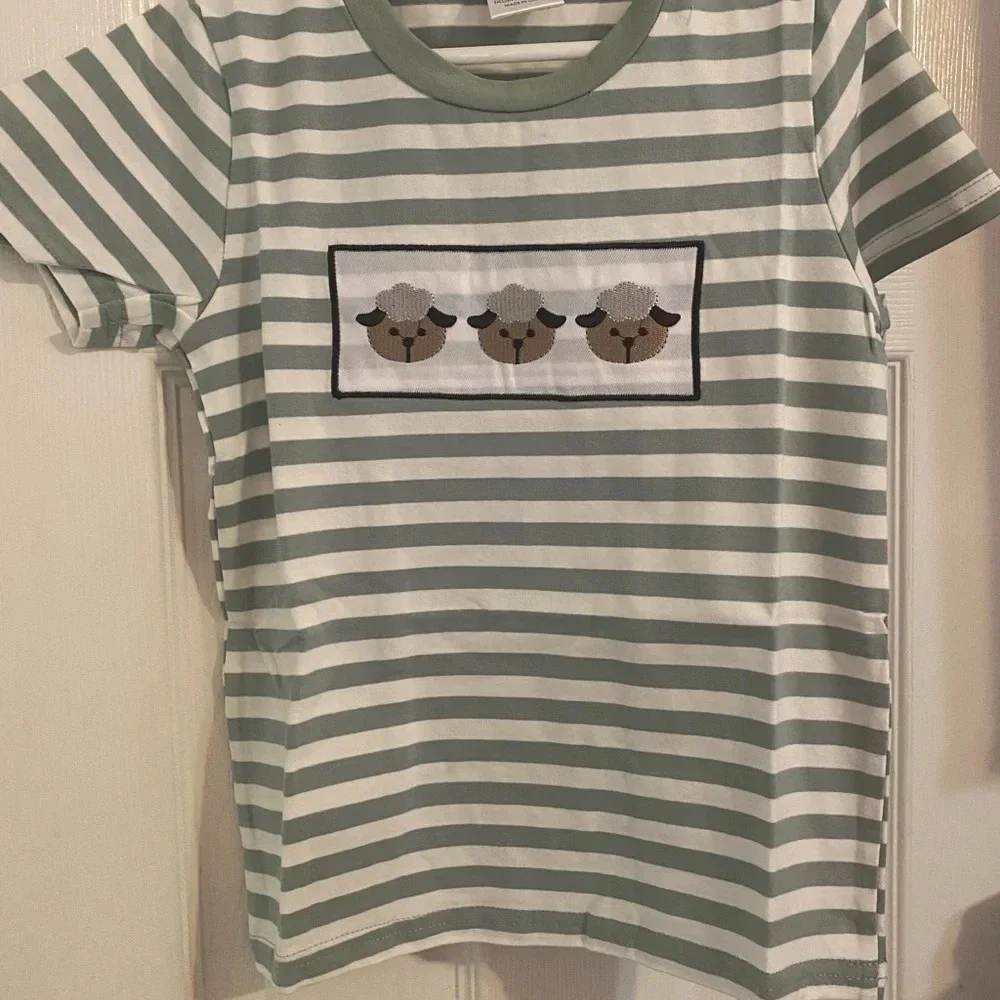 New Boutique Embroidered Sheep Shirt